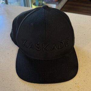 Black Embroidered Snapback Hat
